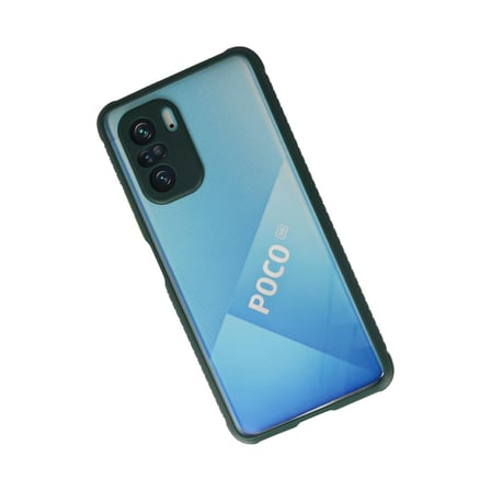 Poco F3 Kılıf Miami Şeffaf Silikon - Koyu Yeşil