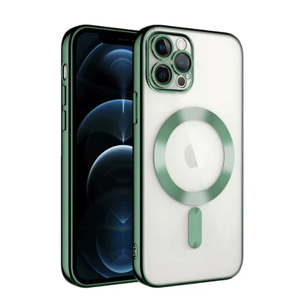 iPhone 13 Pro Kılıf Kross Magneticsafe Kapak - Koyu Yeşil