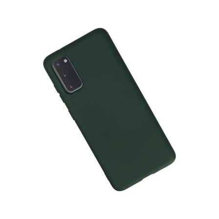 Galaxy S20 Kılıf Nano içi Kadife Silikon - Koyu Yeşil