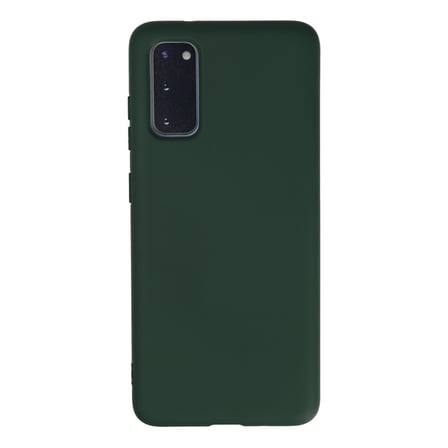 Galaxy S20 Kılıf Nano içi Kadife Silikon - Koyu Yeşil