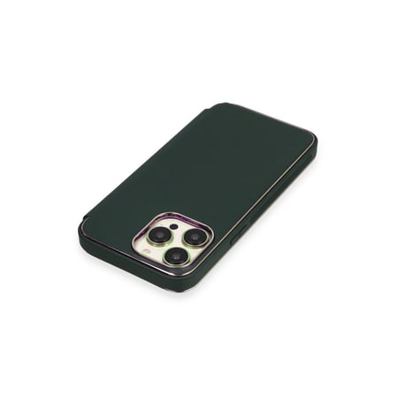 iPhone 14 Pro Kılıf Dolpin Kapaklı - Koyu Yeşil