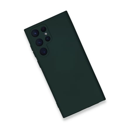 Galaxy S23 Ultra Kılıf Nano içi Kadife Silikon - Koyu Yeşil