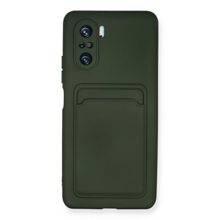 Mi 11i Kılıf Kelvin Kartvizitli Silikon - Koyu Yeşil