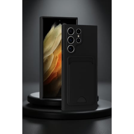 Galaxy S24 Ultra Kılıf Kelvin Kartvizitli Silikon - Koyu Yeşil