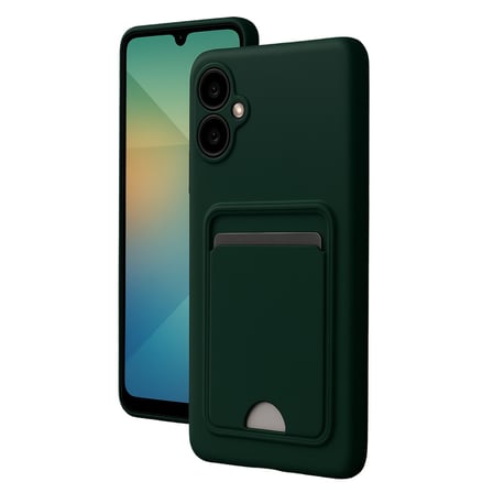 Galaxy A06 Kılıf Kelvin Kartvizitli Silikon - Koyu Yeşil