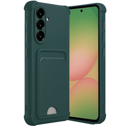 Galaxy A36 Kılıf Kelvin Kartvizitli Silikon - Koyu Yeşil