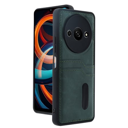 Redmi A3 4G Kılıf Sara Kartvizitli Deri Kılıf - Koyu Yeşil