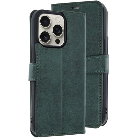 Erdo Ticaret iPhone 15 Pro Max Trend S Plus Kapaklı Kılıf Pu Deri Koyu Yeşil