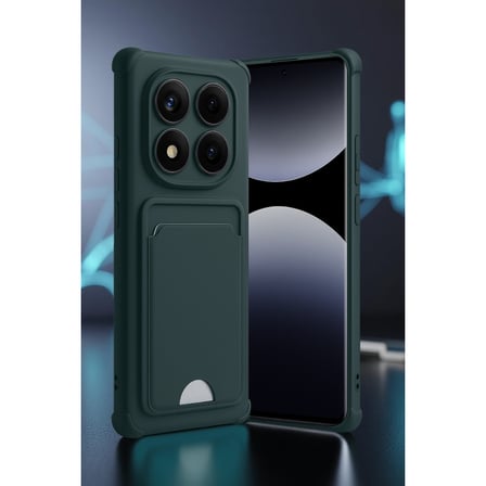 Redmi Note 14 Pro 5G Kelvin Kartvizitli Silikon - Koyu Yeşil