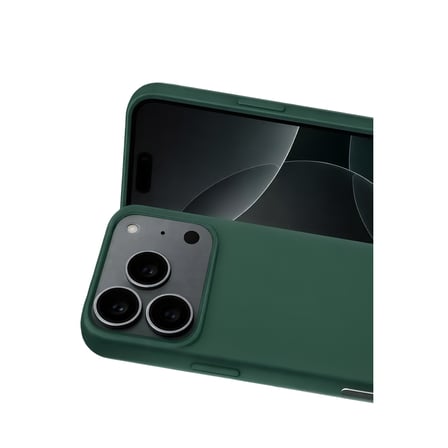 iPhone 17 Pro Max Nano içi Kadife Silikon - Koyu Yeşil