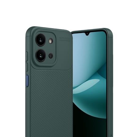 Erdo Ticaret Koyu Yeşil Karbon Kapak Kılıf Xiaomi Redmi 12C TPU Malzeme