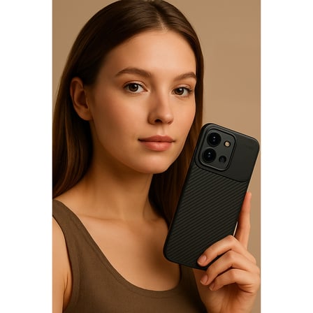 Erdo Ticaret Koyu Yeşil Karbon Kapak Kılıf Xiaomi Redmi 12C TPU Malzeme