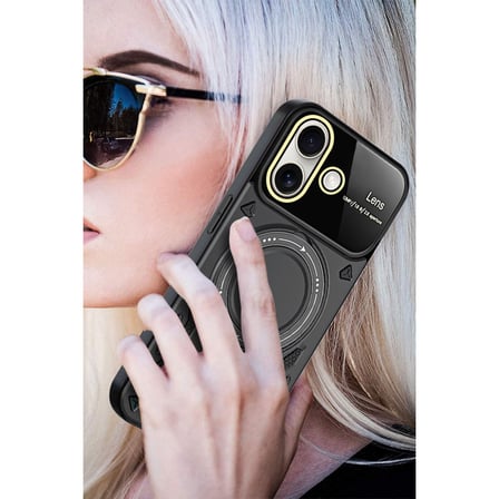 iPhone 16 Kılıf Joy Lens Standlı Kapak - Mor