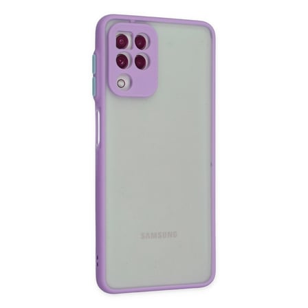 Galaxy A22 Kılıf Montreal Silikon Kapak - Mor