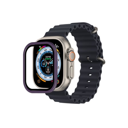Watch Ultra 49mm Alüminyum Kasa Cam Ekran Koruyucu - Mor