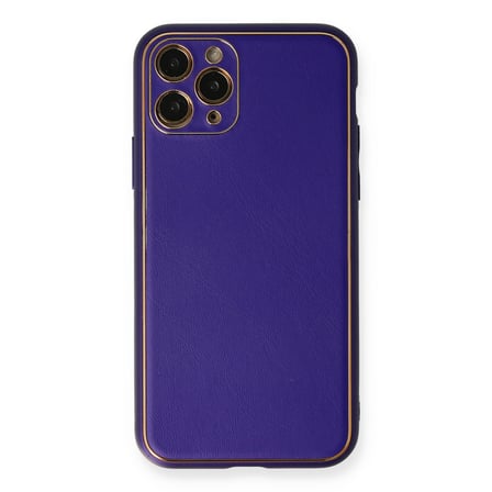 iPhone 11 Pro Kılıf Coco Deri Silikon Kapak - Mor