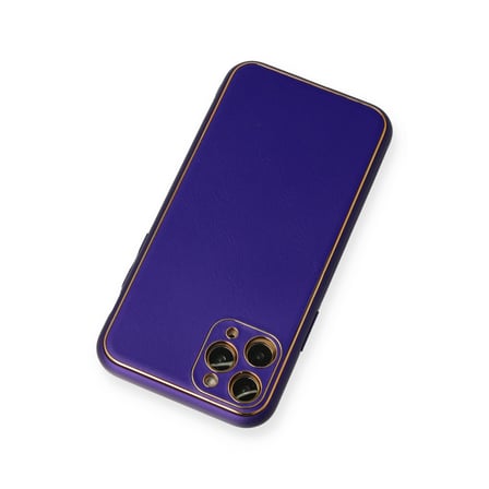 iPhone 11 Pro Kılıf Coco Deri Silikon Kapak - Mor