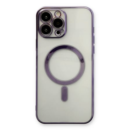 Erdo Ticaret iPhone 13 Pro Kılıfı Magsafe Lazer Silikon Mor