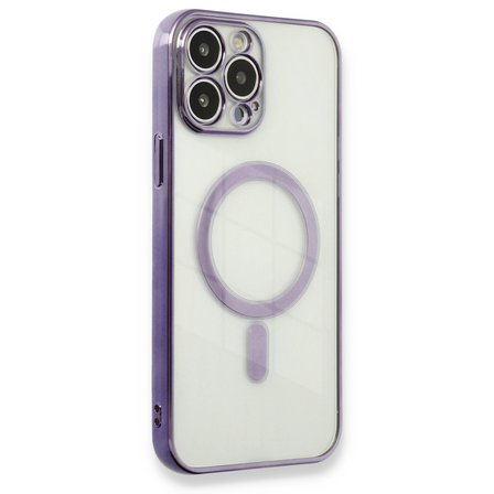 iPhone 13 Pro Max Kılıf Magneticsafe Lazer Silikon - Mor