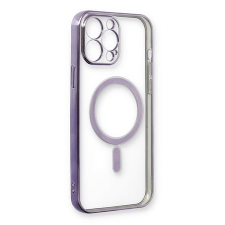 iPhone 13 Pro Max Kılıf Magneticsafe Lazer Silikon - Mor