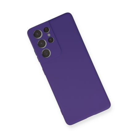 Galaxy S21 Ultra Kılıf Nano içi Kadife Silikon - Mor