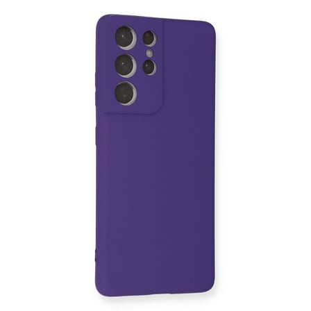 Galaxy S21 Ultra Kılıf Nano içi Kadife Silikon - Mor