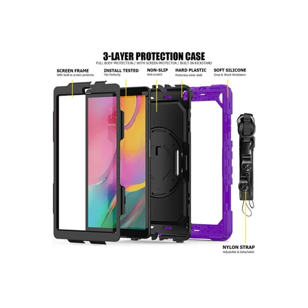 Galaxy T510 Tab A 10.1 Kılıf Pars Tablet Kapak - Mor