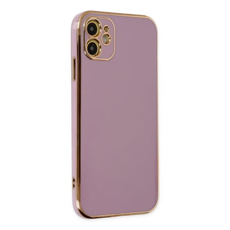 iPhone 12 Kılıf Volet Silikon - Mor