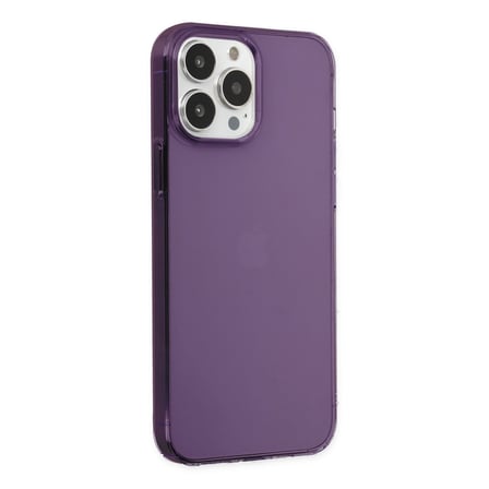 iPhone 14 Pro Max Kılıf Pc Sert Şeffaf Kapak - Mor