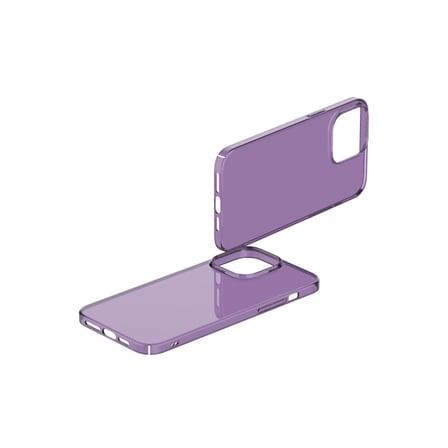iPhone 14 Pro Max Kılıf Pc Sert Şeffaf Kapak - Mor