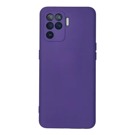 Reno 5 Lite Kılıf Nano içi Kadife Silikon - Mor