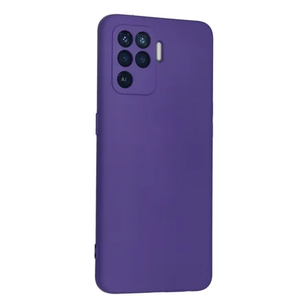 Reno 5 Lite Kılıf Nano içi Kadife Silikon - Mor