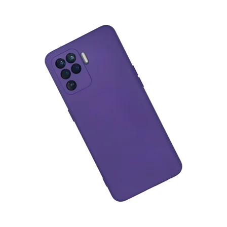 Reno 5 Lite Kılıf Nano içi Kadife Silikon - Mor