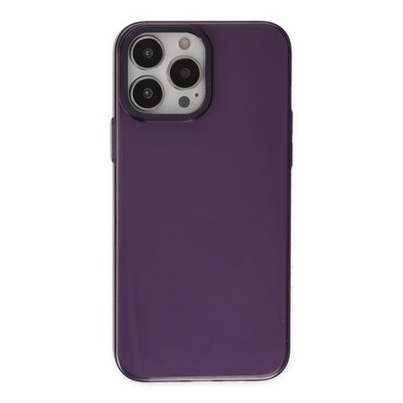 iPhone 13 Pro Max Kılıf Anka PC Sert Metal Kapak - Mor