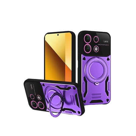 Redmi Note 13 4G Kılıf Joy Lens Standlı Kapak - Mor