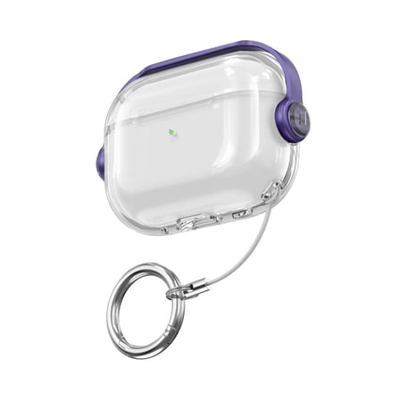 Erdo Ticaret Airpods Pro 3 (3. Nesil) Bluetooth Kulaklık Kılıfı Mor Tam Koruma Kilitli Şeffaf Kılıf