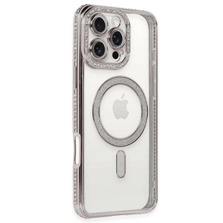 iPhone 16 Pro Kılıf Joke Simli Magneticsafe Kılıf - Pembe