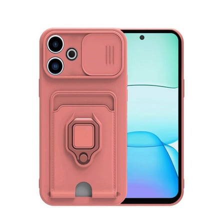 Redmi 13 4G Kılıf Zuma Kartvizitli Yüzüklü Silikon - Pembe