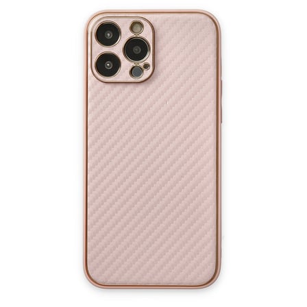 iPhone 13 Pro Max Kılıf Coco Karbon Silikon - Pembe