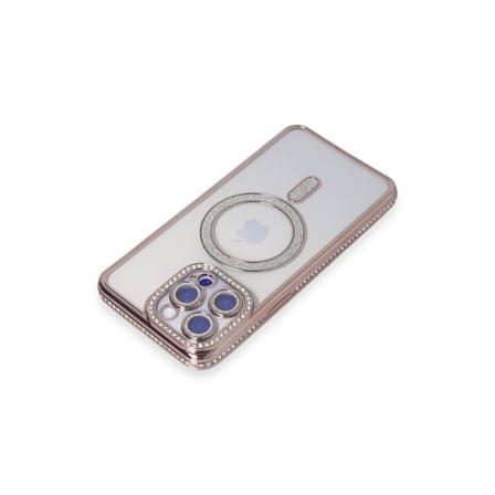 iPhone 14 Pro Max Kılıf Joke Simli Magneticsafe Kılıf - Pembe