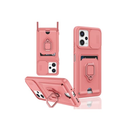 Poco X5 5G Kılıf Zuma Kartvizitli Yüzüklü Silikon - Pembe
