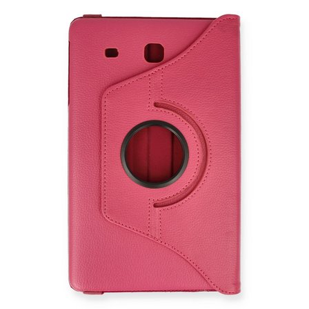 Galaxy T560 Tab E 9.7 Kılıf 360 Tablet Deri Kılıf - Pembe