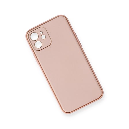 iPhone 12 Kılıf Coco Deri Silikon Kapak - Pembe