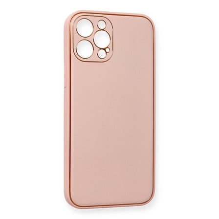 iPhone 12 Pro Max Kılıf Coco Deri Silikon Kapak - Pembe