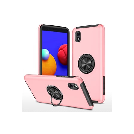 Galaxy A01 Core Kılıf Elit Yüzüklü Kapak - Pembe