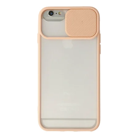 iPhone 6 Plus Kılıf Palm Buzlu Kamera Sürgülü Silikon - Pembe