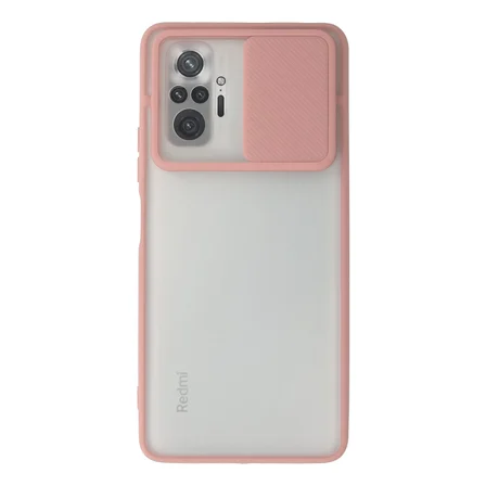 Redmi Note 10 Pro Kılıf Palm Buzlu Kamera Sürgülü Silikon - Pembe