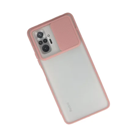 Redmi Note 10 Pro Kılıf Palm Buzlu Kamera Sürgülü Silikon - Pembe