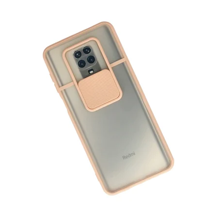 Redmi Note 9 Pro Kılıf Palm Buzlu Kamera Sürgülü Silikon - Pembe