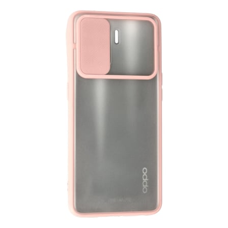 Reno 5 Lite Kılıf Palm Buzlu Kamera Sürgülü Silikon - Pembe